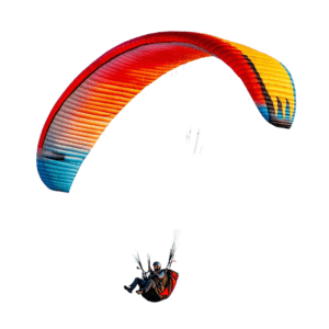 Un parapente coloré dans le ciel.